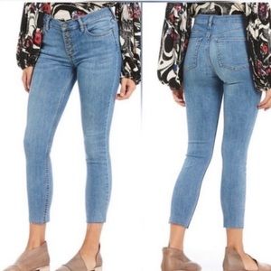 Free People Reagan Jeans in Sky with Botton front